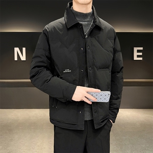 韩版轻薄款羽绒服男潮修身翻领白鸭绒外套百搭青年休闲羽绒衣男图片