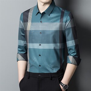 DN7210男式服装秋新款无痕衬衫男长袖翻领休闲四季可穿衬衣P78图片