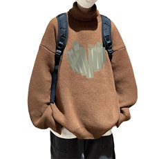 高质量！秋冬季高领毛衣男士加绒加厚翻领针织衫男毛衣FL57-P45，男装针织衫/毛衣，电商B367