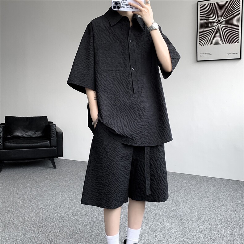 TZ25132-P52特控88大码轻薄短袖工装套装，男装休闲套装，电商D232