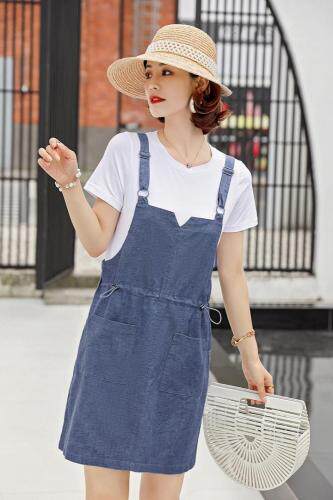 麻料两件套连衣裙，女装连衣裙，琪轩蔓莎