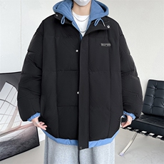 冬季加厚连帽棉服男格子假两件棉衣潮流棉袄青年A266-WMY2311-P75，男装棉衣，电商A266