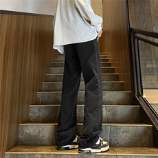 特批无差价黑色牛仔裤立体裁剪酵磨水洗微喇版型男女同款8931P45，男装牛仔裤，星座902A