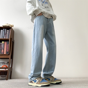 现货主推款加大码纯色直筒牛仔裤男XZ-310A-2 BK305 P50 控78图片