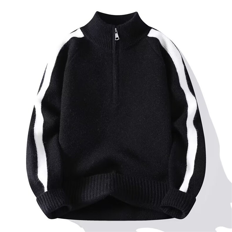 拉链半高领毛衣男宽松秋冬季新款休闲立领针织外套加厚YM305P61，男装针织衫/毛衣，星座1013-5