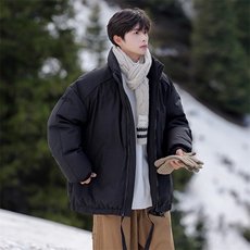 现货冬季美式休闲加厚雪山外套夹克立领纯色三防户外工装棉服，男装夹克，电商A486-1
