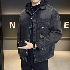 假两件牛仔外套男标50白鸭绒羽绒服男士上衣B317/Y999/P238，男装工装外套，电商B317