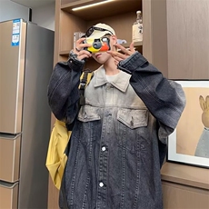美式渐变色牛仔外套男秋季高街水洗宽松小众工装夹克JW108，男装工装外套，星座1116A-1（原606A）
