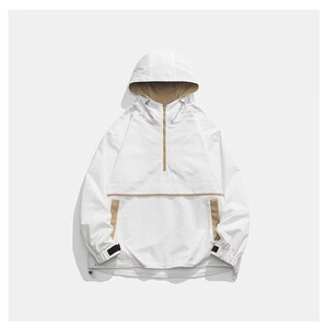 美式机能风半拉链套头冲锋男硬壳防水情侣外套春秋款夹克WT12 P56图片