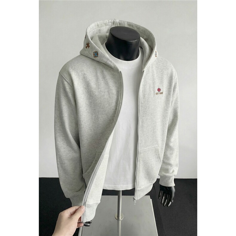 现货-春秋卫衣开衫重磅高品质绣花外套休闲1016-1Y146P70K128,女装短外套,星座1016-1（原电商B408-1）