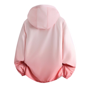 夏季新款印花小熊渐变色连帽防晒衣青少年宽松户外皮肤衣Z301图片
