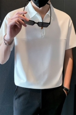 2025新款夏季男士短袖T恤纯色潮牌Polo衫半袖体恤A313-A110-P55，男装T恤，电商A313