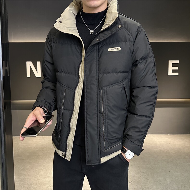 冬季新款防寒加厚白鸭绒立领黑金羽绒服时尚外套上衣男YR113P165，男装羽绒服，电商B226-2（原B217-2）