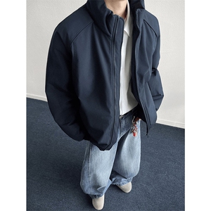 现货美式高街休闲棉衣夹克三防立领纯色户外工装加厚棉服外套图片