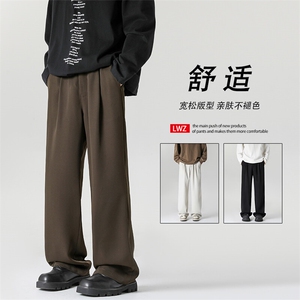 直筒西裤男潮流宽松阔腿垂感长裤休闲百搭裤子K070特批38图片