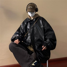 春季新款美式男外套夹克仿皮皮衣潮牌新款W9216P63，男装夹克，星座1116-2