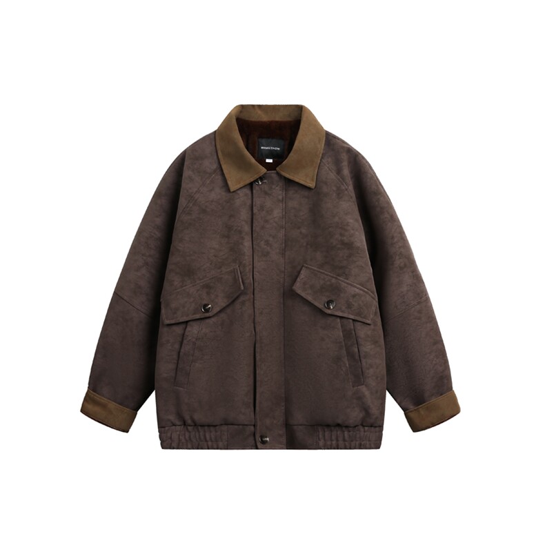 MY647P130控208白底翻领拼接兔毛内里加绒加厚外套棉衣棉服,男装棉衣,电商B205