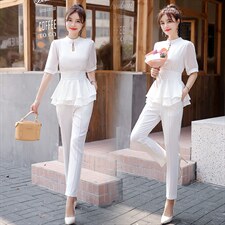 2022年夏季新款时尚气质优雅纯色显瘦两件套裤，女装套装/套裙，火爆靓佳人