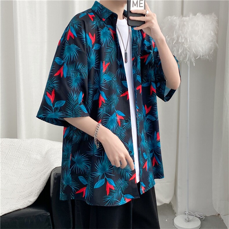 短袖衬衫春款男港风潮流C1192P26,男装衬衫,星座1116-2