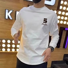 美式高街重磅长袖T恤男春季潮牌港风痞帅印花上衣，男装衬衫，星座506A