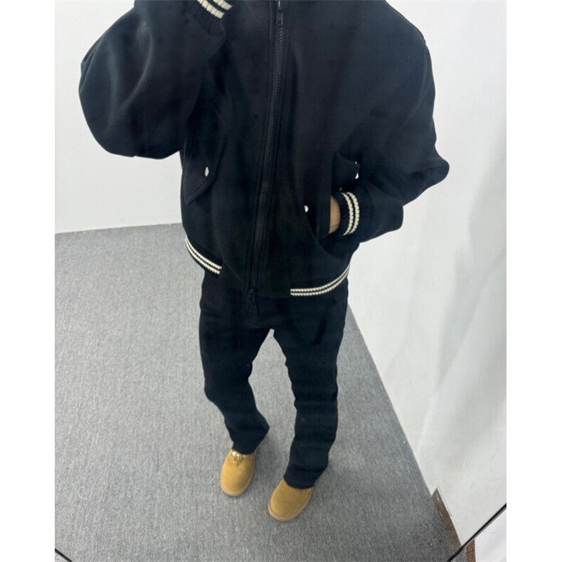 新款重磅棒球服夹克男女复古宽松潮牌拉链短款外套原宿潮流WY9214图片