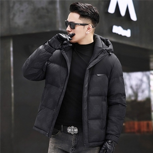 2025新款冬季短款90绒子白鸭绒羽绒服外套中年男装加厚羽绒服夹克图片