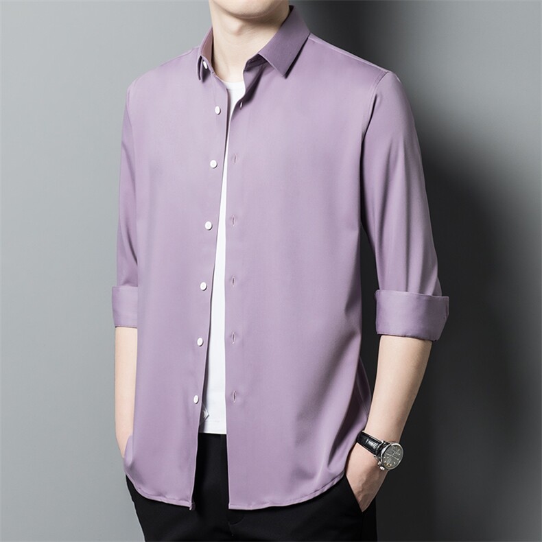 CKC0839钱塘2020-2中年男士纯色百搭秋季新款商务休闲衬衣P92图片