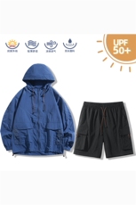 2025夏季防晒衣男士夏季轻薄款户外连帽骑行服冰丝外套TZ2350-P50，男装夹克，星座1402-1