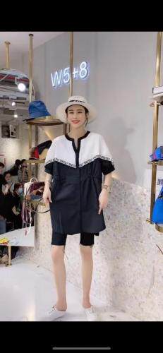 夏季新款，拼色织带款衬衣，女装，爱美欧