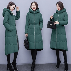 2020冬季韩版棉衣/棉服新款加厚长款连帽拼色修身气质百搭棉服，女装棉衣/棉服，瑶迪依秀