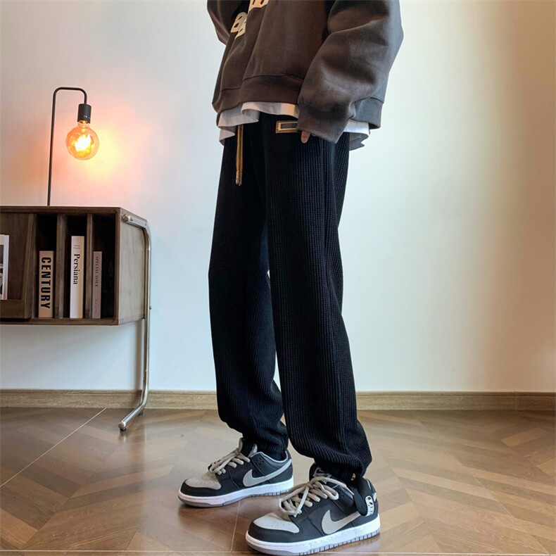 2024冬款百搭宽松束脚运动九分潮牌休闲卫裤313A-1-NK75-P60控78,男装休闲裤,星座808A-1