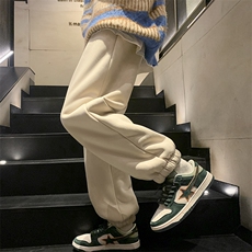麂皮绒羊羔毛重磅加绒束脚卫裤M~5XLXZ604-KP87-P65控78，男装休闲裤，星座604