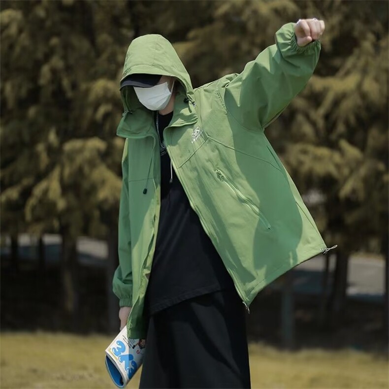 男秋季2023新款长袖夹克防水连帽冲锋衣外套J8819P52,男装夹克,星座1116-2