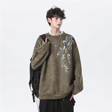 抖音得物高品质风麂皮绒宽松圆领卫衣wyjp262-特35控69，男装卫衣，星座605(原A050)