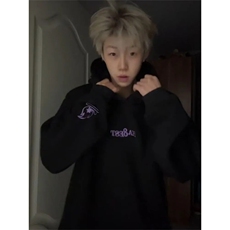 JY515-P48美式复古连帽卫衣男款重工刺绣重磅帽衫上衣帽衫，男装卫衣，星座1501-3