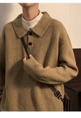 美式polo领毛衣男秋冬款潮牌复古宽松慵懒针织衫外套潮PW01-P45，男装针织衫/毛衣，星座1008