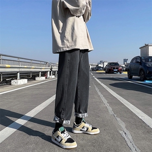 牛仔裤直筒宽松长裤高街ins冬季休闲裤N9008P40图片