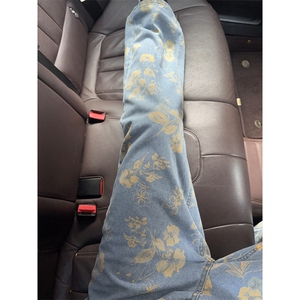 B221 美式ins高街暗黑绣花宽松直筒牛仔裤LK25578-特P45控78图片