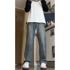 春季加长版裤子男款高个子牛仔裤复古直筒185cm110长裤KZ004P58，男装牛仔裤，电商B312
