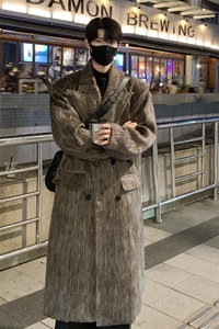 秋冬季毛呢大衣男中长款韩系高级感炸街风衣外套812-F639-P138图片