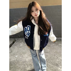 毛巾绣字母棒球服外套女2025春季新款设计感潮牌情侣夹克JN13，男装夹克，星座1116A（原606A-3）