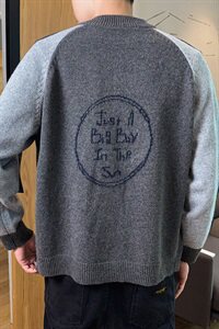 秋冬季外套男潮流韩版毛衣外穿针织衫男装拼色开衫上衣DS842T图片
