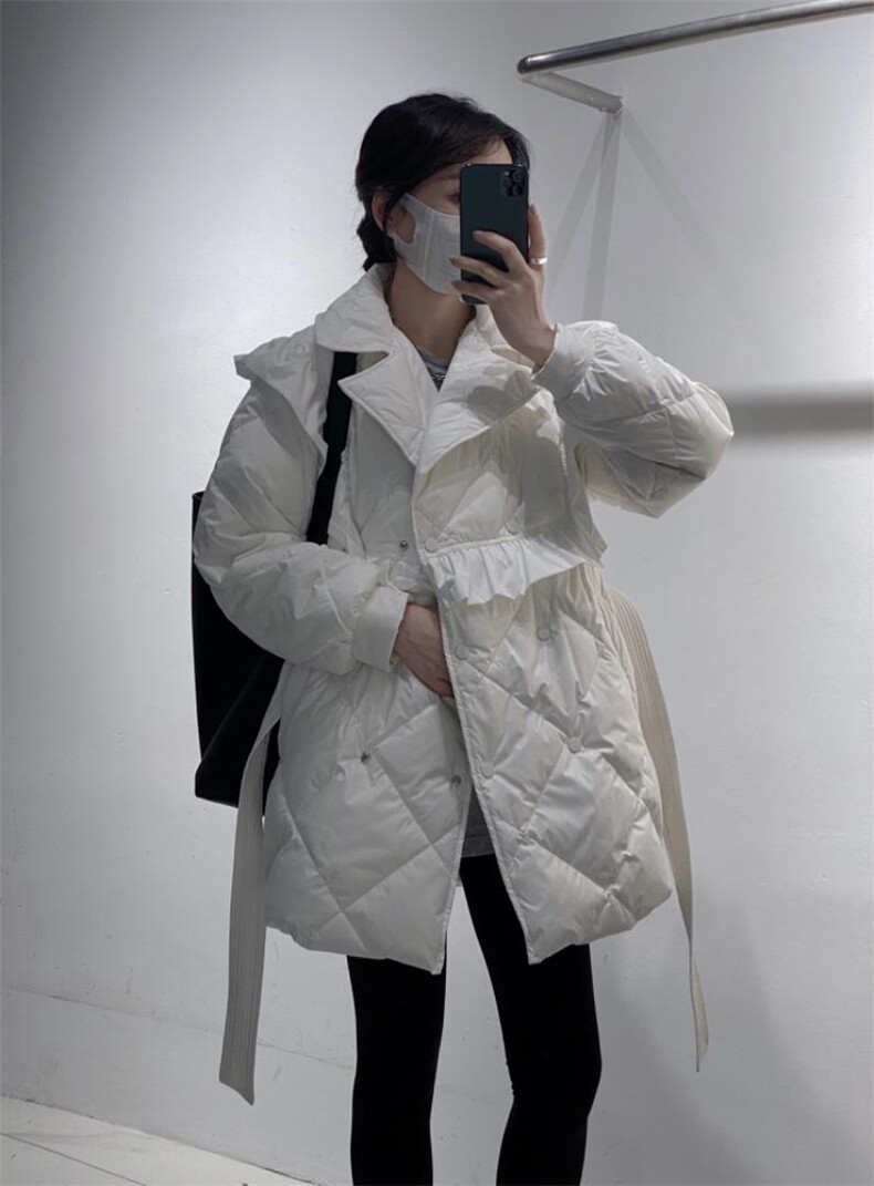 荷叶边羽绒服，女装羽绒服，驿谷