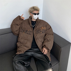 冬季潮牌宽松棉衣外套美式复古立领加厚面包棉服男W8039-P108，男装棉衣，星座512-4
