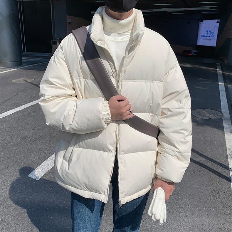 白鸭绒90%羽绒服HD1320-TP160 控248纯色可二开港风短款羽绒服男图片
