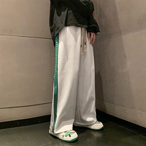 2025秋冬新款港风宽松休闲直筒抽绳松紧腰男装休闲裤DM171-P50图片