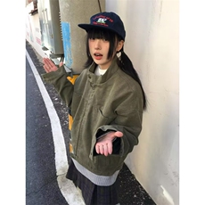 美式复古水洗帆布纯棉工装夹克宽松休闲潮流百搭拉链外套，男装夹克，星座410-7