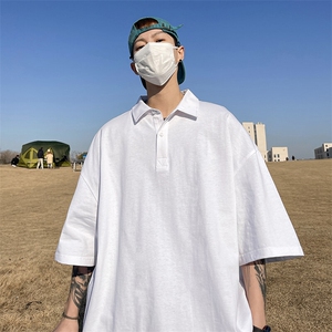 得物抖音高品质二开 珠地网眼透气面料纯色宽松短袖T恤翻领POLO衫图片