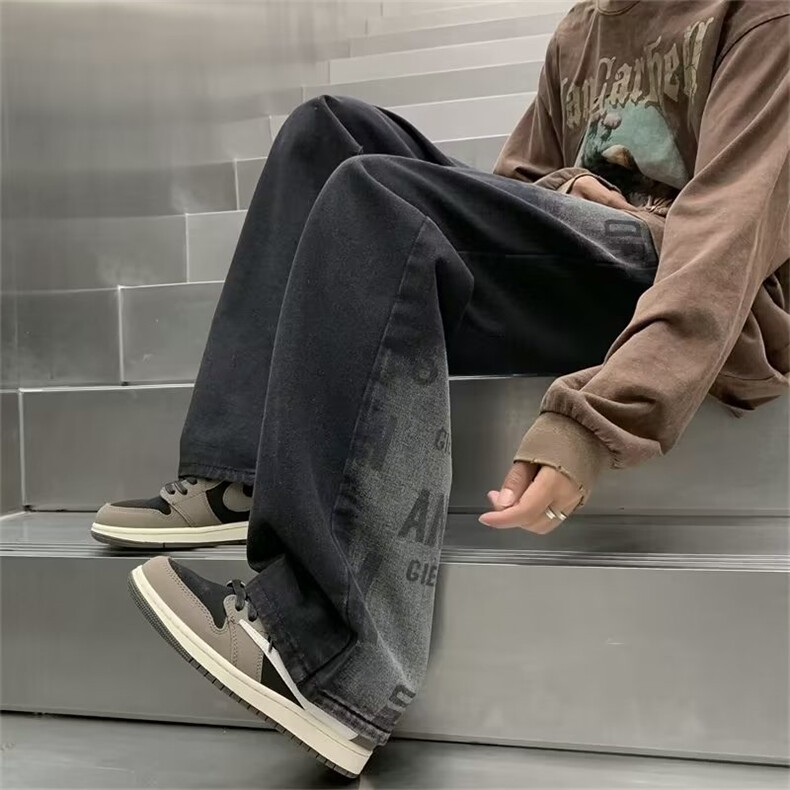 牛仔裤男秋季潮大码休闲裤子高街N5045P45,男装牛仔裤,星座1116-2