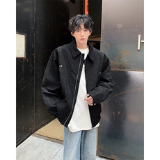 美式高街铆钉褶皱纹理情侣短款外套男设计感宽松夹克JK8550-P70，男装夹克，星座308B-2